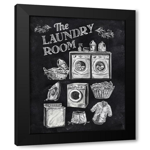 Laundry Room Black Modern Wood Framed Art Print with Double Matting by Knutsen, Conrad