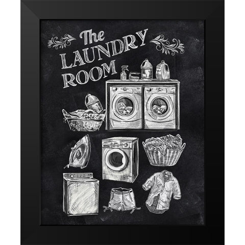 Laundry Room Black Modern Wood Framed Art Print by Knutsen, Conrad