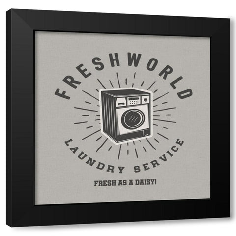 Fresh World Black Modern Wood Framed Art Print by CAD Designs