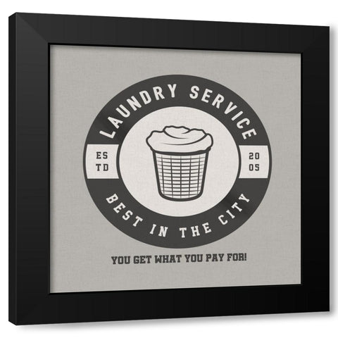Best In The City Laundry Black Modern Wood Framed Art Print by CAD Designs