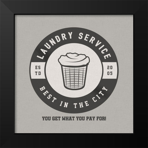 Best In The City Laundry Black Modern Wood Framed Art Print by CAD Designs