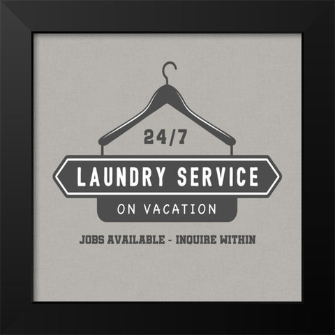 Laundry Service Black Modern Wood Framed Art Print by CAD Designs