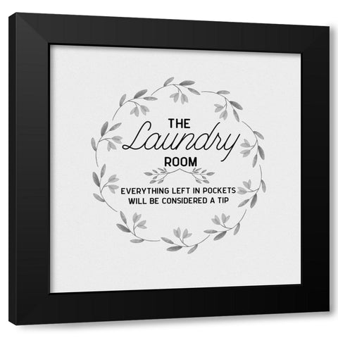 The Laundry Room Black Modern Wood Framed Art Print with Double Matting by CAD Designs