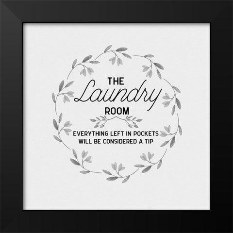 The Laundry Room Black Modern Wood Framed Art Print by CAD Designs