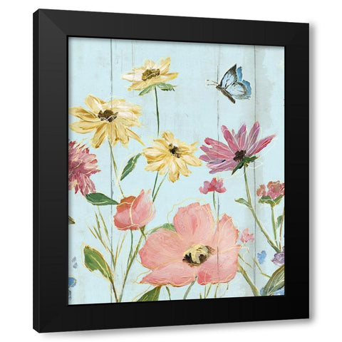 Wildflower Flutter II Black Modern Wood Framed Art Print by Nan