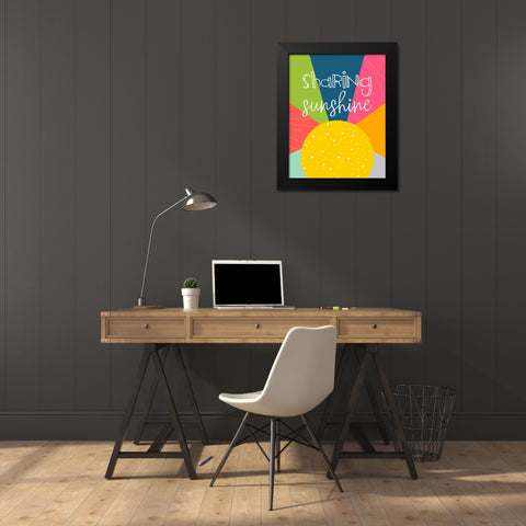 Sharing Sunshine Black Modern Wood Framed Art Print by CAD Designs