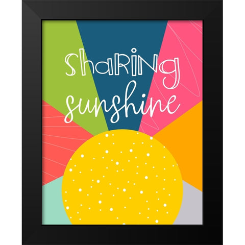 Sharing Sunshine Black Modern Wood Framed Art Print by CAD Designs