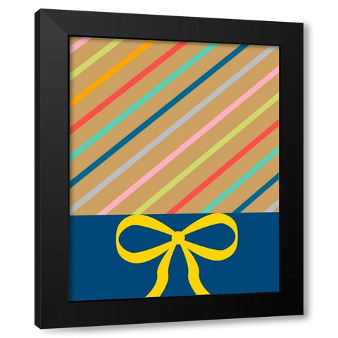 Stripes Black Modern Wood Framed Art Print by CAD Designs