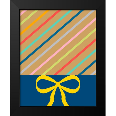 Stripes Black Modern Wood Framed Art Print by CAD Designs