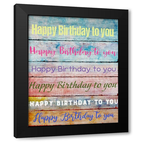 Birthday Song Black Modern Wood Framed Art Print by Knutsen, Conrad