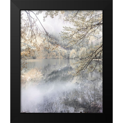 Misty Lake Black Modern Wood Framed Art Print by Weisz, Irene