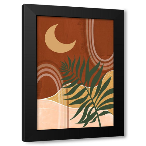 Sedona Moon and Palm Black Modern Wood Framed Art Print by Santiago, Daniela