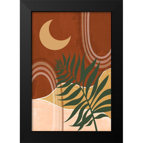 Sedona Moon and Palm Black Modern Wood Framed Art Print by Santiago, Daniela
