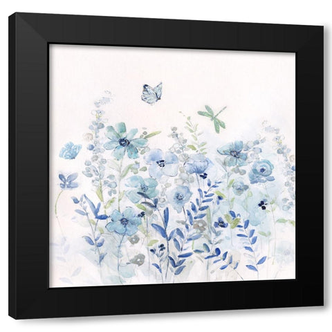 Fluttering Field II Black Modern Wood Framed Art Print by Swatland, Sally