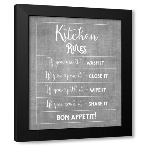 Bon Appetit Black Modern Wood Framed Art Print with Double Matting by Murray, Amanda