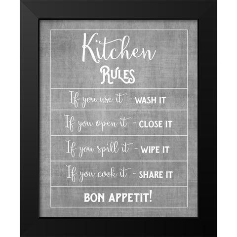 Bon Appetit Black Modern Wood Framed Art Print by Murray, Amanda