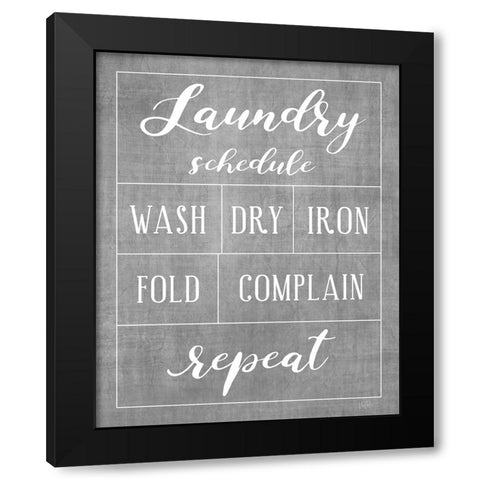 Laundry Schedule Black Modern Wood Framed Art Print with Double Matting by Carpentieri, Natalie