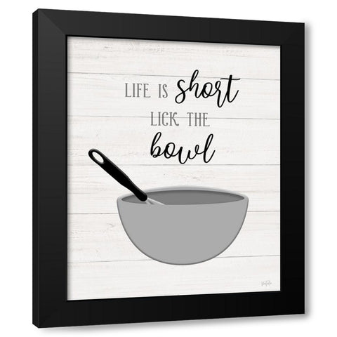 Lick the Bowl Black Modern Wood Framed Art Print with Double Matting by Carpentieri, Natalie