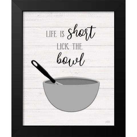 Lick the Bowl Black Modern Wood Framed Art Print by Carpentieri, Natalie