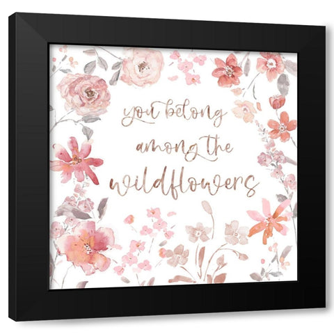 Gentle Wildflowers I Black Modern Wood Framed Art Print with Double Matting by Swatland, Sally