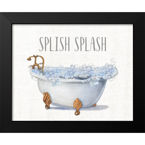 Splish Splash Black Modern Wood Framed Art Print by Brooks, Donna