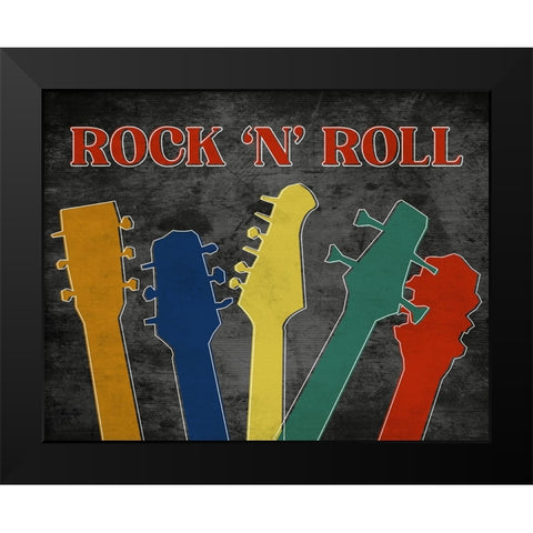 Rock and Roll Black Modern Wood Framed Art Print by Craven, Katrina