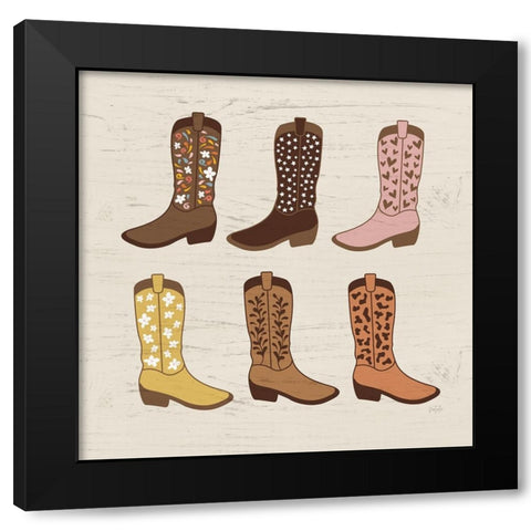 Cowgirl Boots Black Modern Wood Framed Art Print with Double Matting by Carpentieri, Natalie