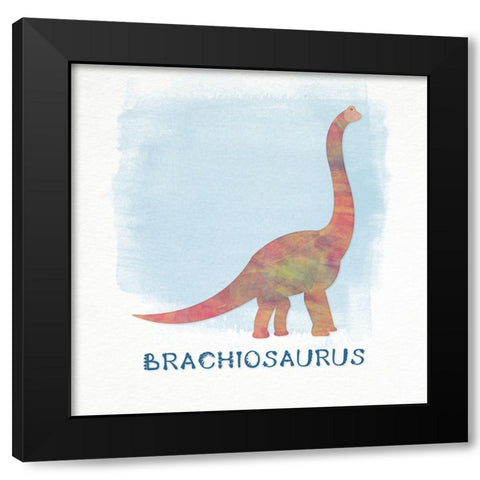 Brachiosaurus Black Modern Wood Framed Art Print by CAD Designs