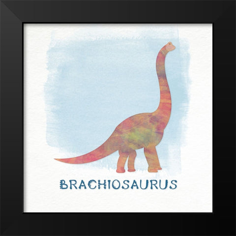 Brachiosaurus Black Modern Wood Framed Art Print by CAD Designs