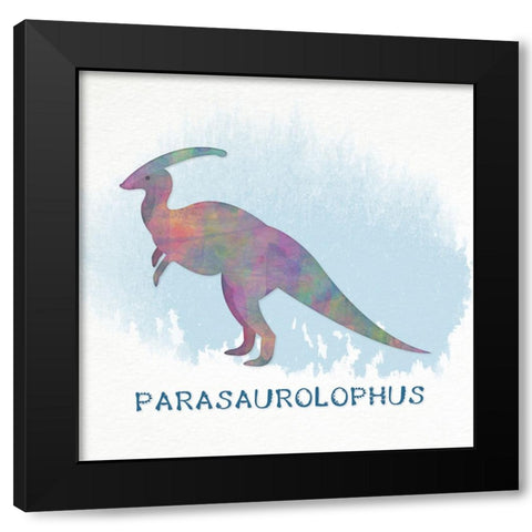 Parasaurolophus Black Modern Wood Framed Art Print with Double Matting by CAD Designs