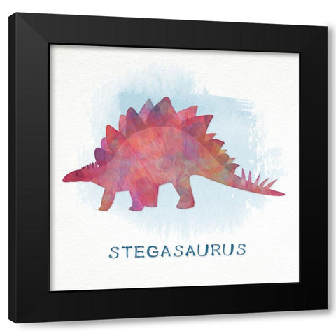 Stegasaurus Black Modern Wood Framed Art Print with Double Matting by CAD Designs