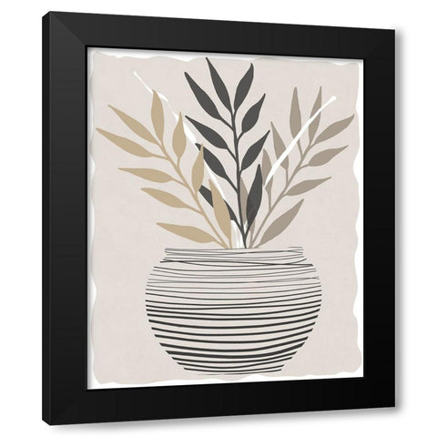 Palm Arrangement I Black Modern Wood Framed Art Print with Double Matting by Santiago, Daniela