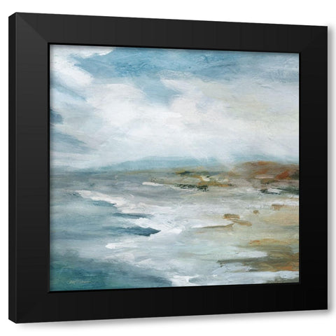 Highlighted Breakers Black Modern Wood Framed Art Print with Double Matting by Robinson, Carol