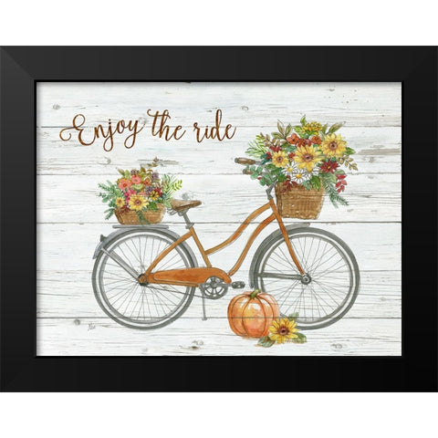 Harvest Bike Black Modern Wood Framed Art Print by Nan