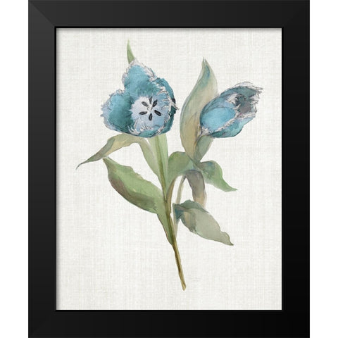 Blue Tulip Picks I Black Modern Wood Framed Art Print by Troise Heidel, Theresa