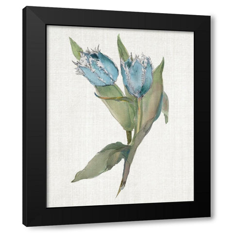 Blue Tulip Picks II Black Modern Wood Framed Art Print by Troise Heidel, Theresa