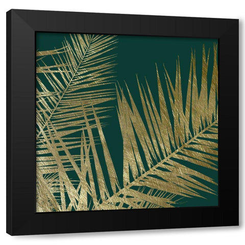 Emerald and Gold I Black Modern Wood Framed Art Print with Double Matting by Craven, Katrina