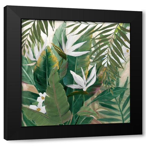 Paradise Palms Black Modern Wood Framed Art Print with Double Matting by Nan