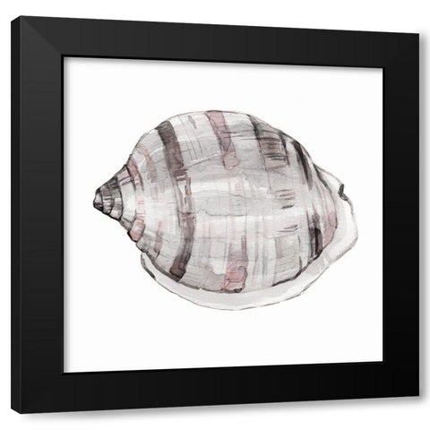 Blush Shell I Black Modern Wood Framed Art Print with Double Matting by Robinson, Carol