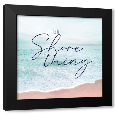Its A Shore Thing Black Modern Wood Framed Art Print by Carpentieri, Natalie