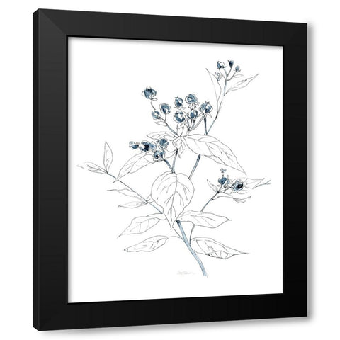 Indigo Sketch I Black Modern Wood Framed Art Print with Double Matting by Robinson, Carol