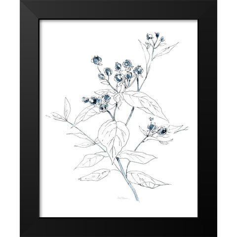 Indigo Sketch I Black Modern Wood Framed Art Print by Robinson, Carol