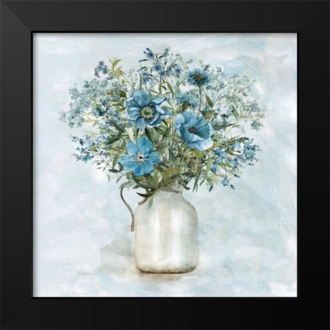 Arrayed in Blue I Black Modern Wood Framed Art Print by Robinson, Carol