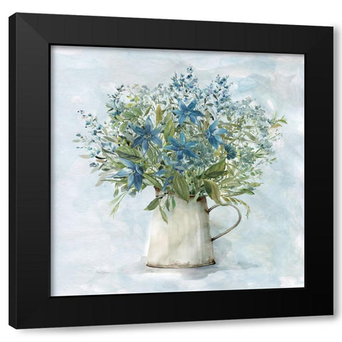 Arrayed in Blue II Black Modern Wood Framed Art Print by Robinson, Carol