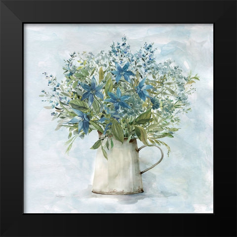Arrayed in Blue II Black Modern Wood Framed Art Print by Robinson, Carol