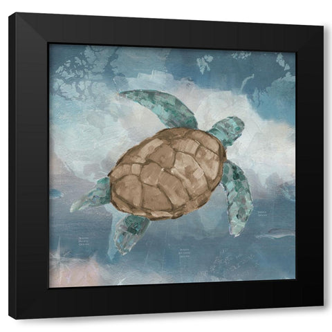 Traveling Turtle I Black Modern Wood Framed Art Print with Double Matting by Swatland, Sally
