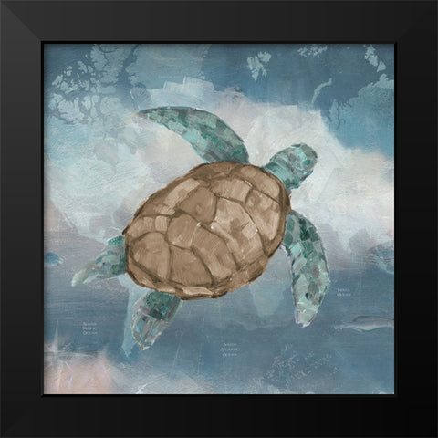 Traveling Turtle I Black Modern Wood Framed Art Print by Swatland, Sally