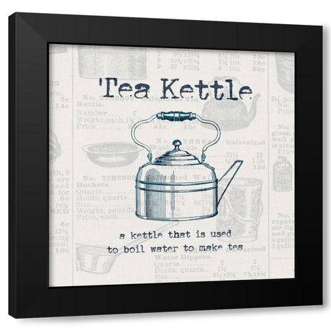 Tea Kettle Black Modern Wood Framed Art Print by Jill, Susan
