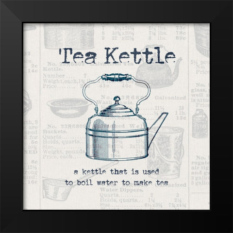 Tea Kettle Black Modern Wood Framed Art Print by Jill, Susan