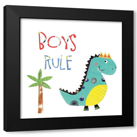 Boys Rule Black Modern Wood Framed Art Print by Pope, Katherine and Elizabeth